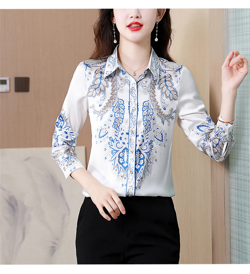 FANIECES Baroque Print Vintage Women Shirts Luxury Long Sleeve Lapel Female Blouses Chic Streetwear قمصان وبلوزات Blusas рубашка