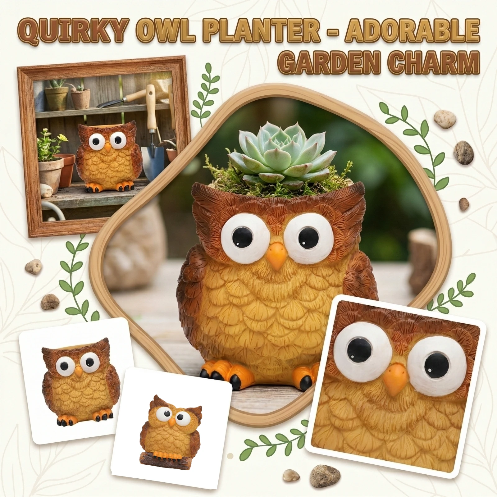 

Кашпо в виде совы: милый садовый декор, кашпо для суккулентов из смолы, для использования в помещении и на улице, причудливый контейнер для растений, декор для дома и офиса, украшение для стола