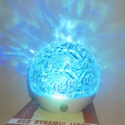 New Water Ripple Projection Lamp LED Spherical Night Light RGB Rotating Atmosphere Light for Restaurant Bedroom Decoration gift