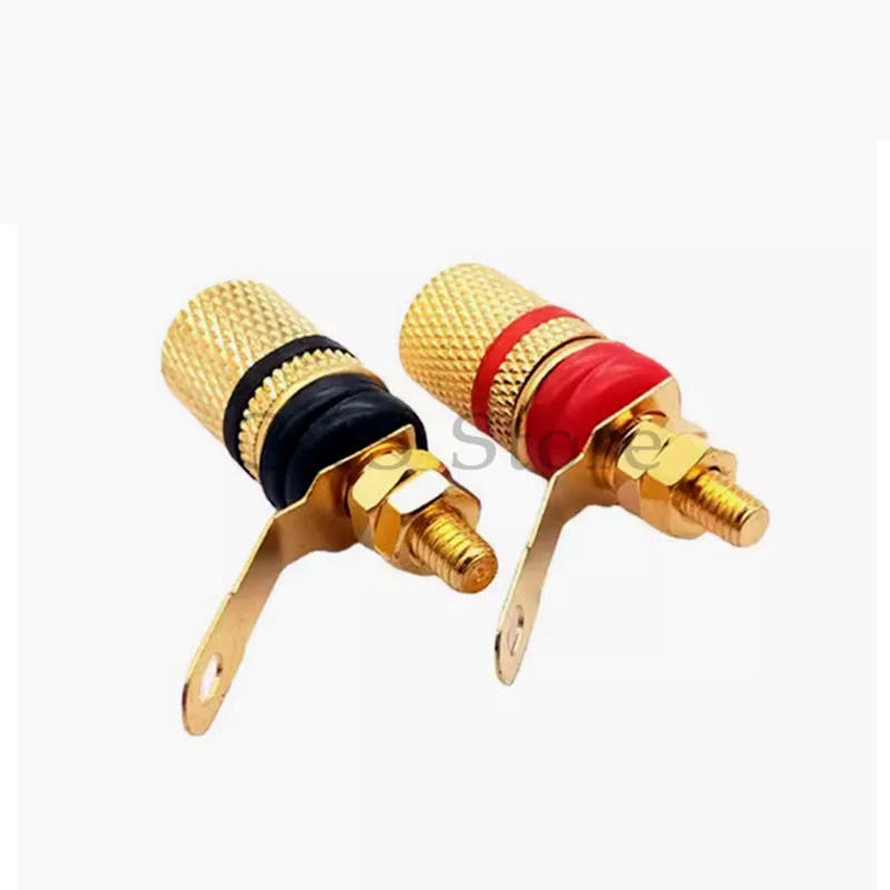 2pcs Gold Plated Amplifier Speaker Terminal Binding Post Banana Plug Socket Connector Suitable for 4mm Banana Plugs
