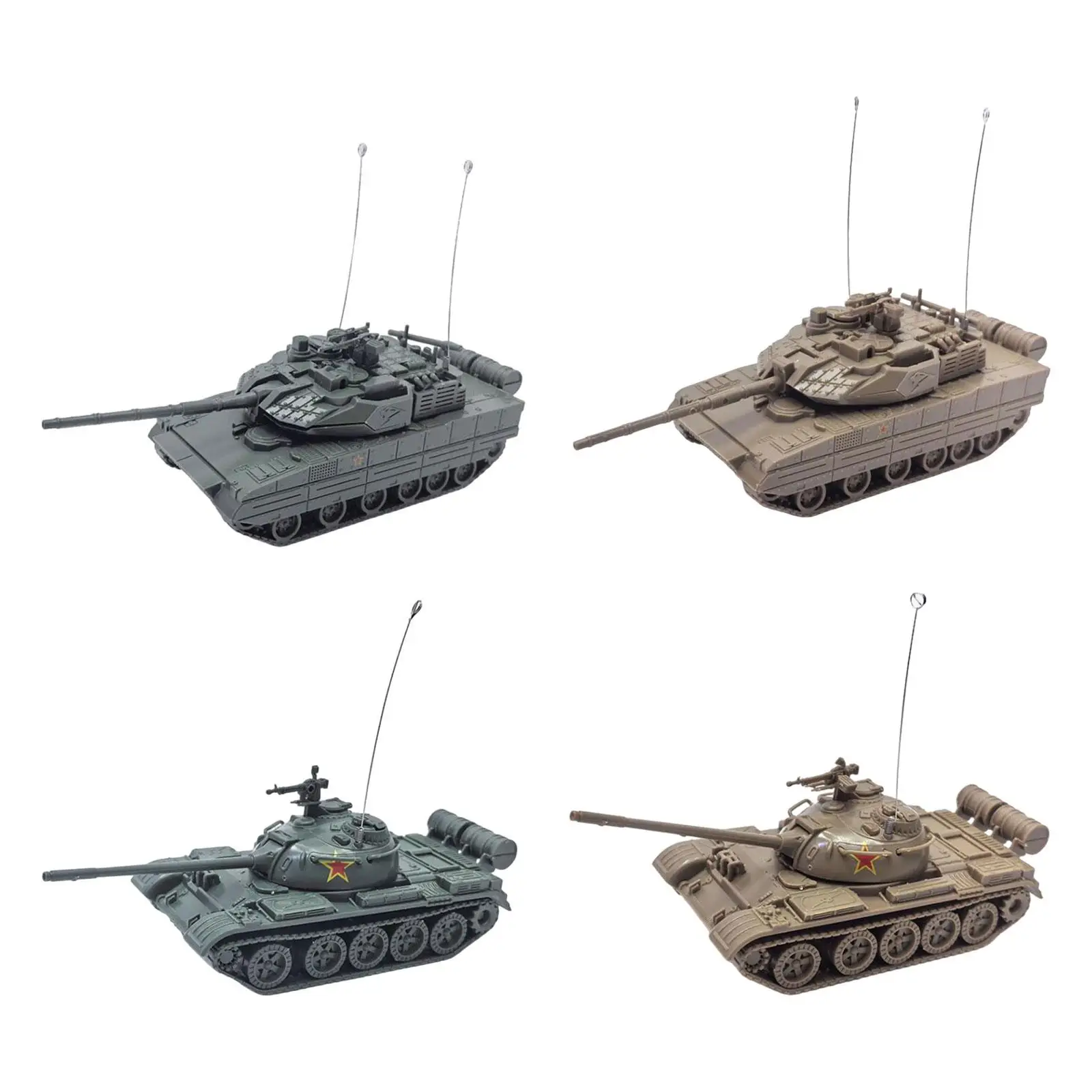 Tanque Modelo Carruagem Rotativa, Forte de Montagem, Modelo de Tanque Blindado Miniatura para Adultos e Meninos, Cena Presentes