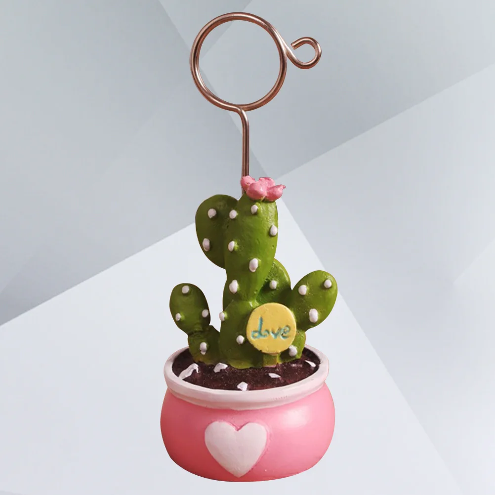 النباتات العصارية Microlandschaft مذكرة كليب الصبار الوردي قاعدة سطح المكتب ملاحظة حامل صور كليب حامل مكتب ديكور المنزل #3