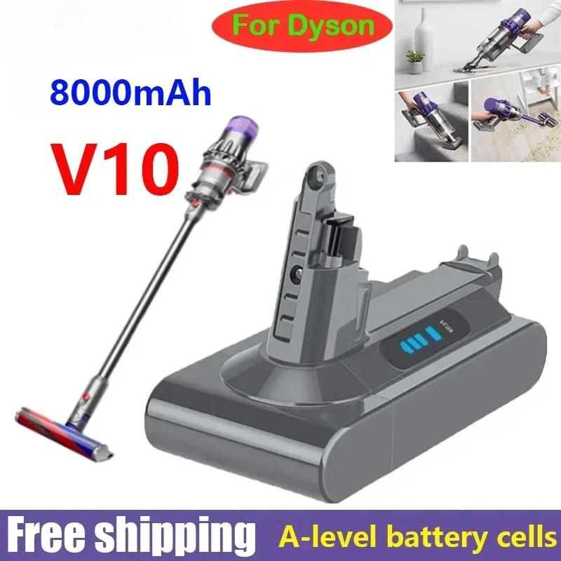 2024 for Dyson V10 SV12 SV11 Rechargeable Battery 21.6V 8000mAh Absolute Replaceable Fluffy Cyclone Vacuum Cleaner.