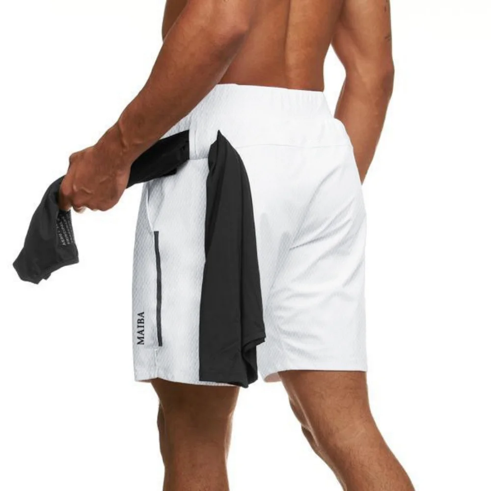 Summer Running Shorts Men Sportswear Elastic Quick Dry Work…