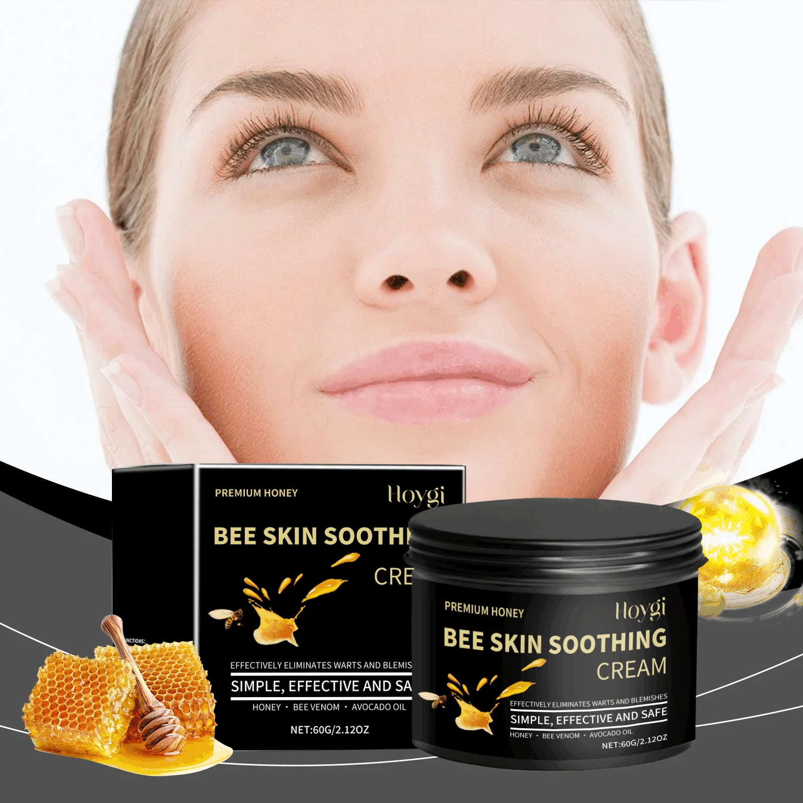 Honey Moisturizing Skin Cream Moisturizes and Replenishes Water Smooth Protects The Skin Moisturizing Facial Cream Firms Skin