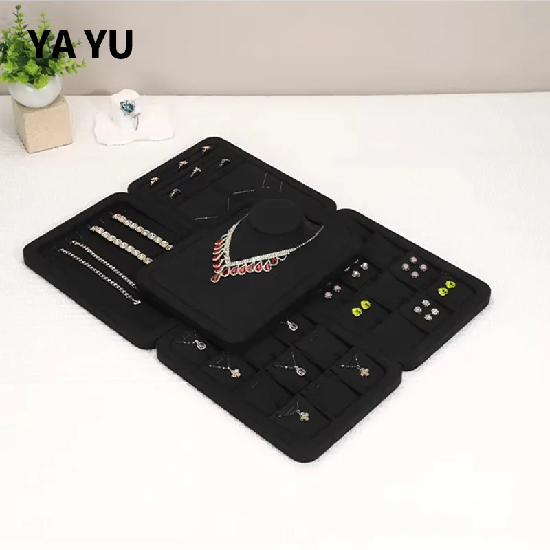 Black Microfiber Trays Jewelry Counter Display Sample Ring Trays Necklace Storage Simple Durable Home Decor Plateaux ZY40TP