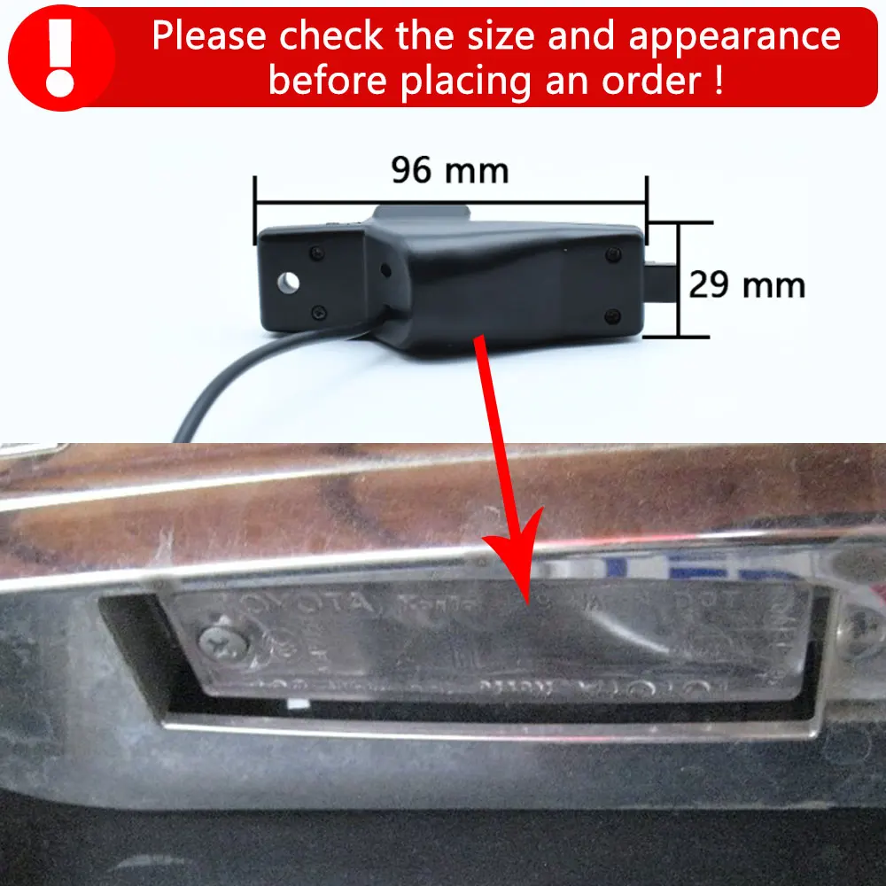 AHD 1080P 170 Degree Vehicle Plate Car Rear View Camera For Toyota Highlander XU40 2007 2008 2009 2010 2011 Reverse Car Monitor