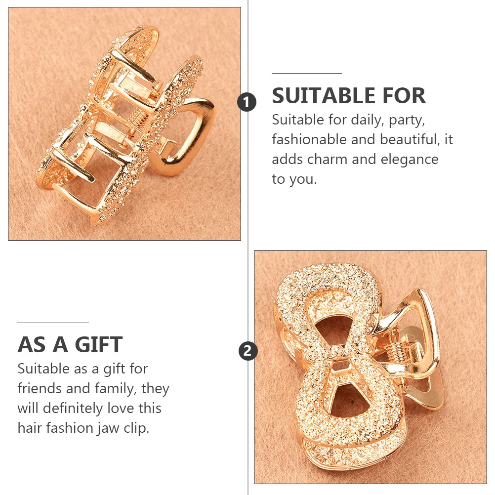 4 Stück Haarklammern aus Metall, klassische Schleifenform, starke, rutschfeste Haarklammer für Styling, Schneiden, Dusche, langlebig, modische Haarkrabbe