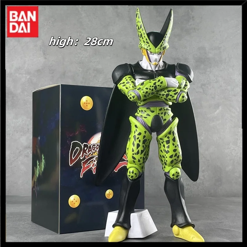 New 28cm Bandai Dragon Ball Anime Figure Cell Destiny Confrontation Standing Position Model Pvc Children'S Christmas Gift Toy