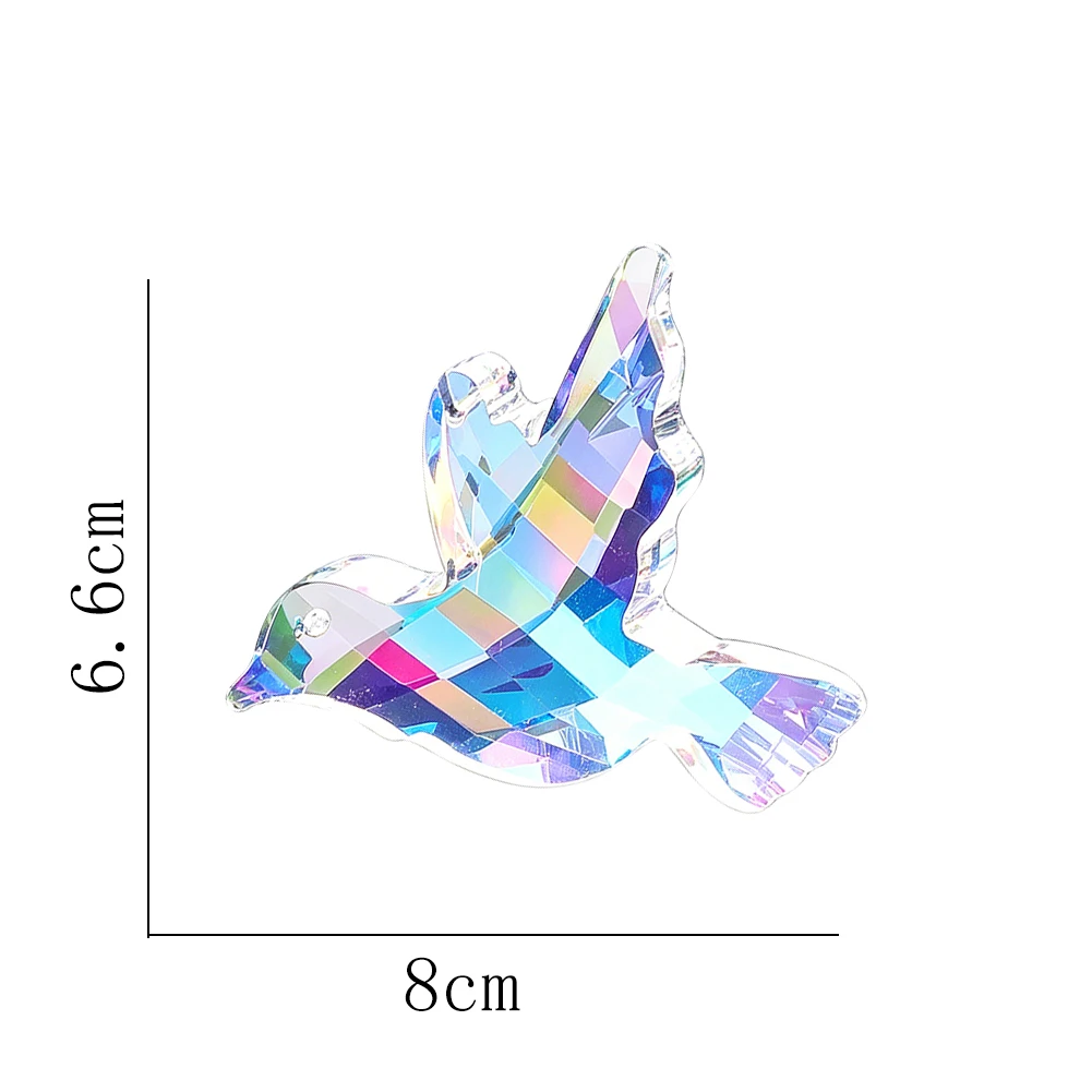 D9 Lucky Hummingbird Crystal Suncatcher Hanging Glass Sunlight Shadow Dream Rainbow Maker Spiritual Pendant Window Garden Decor