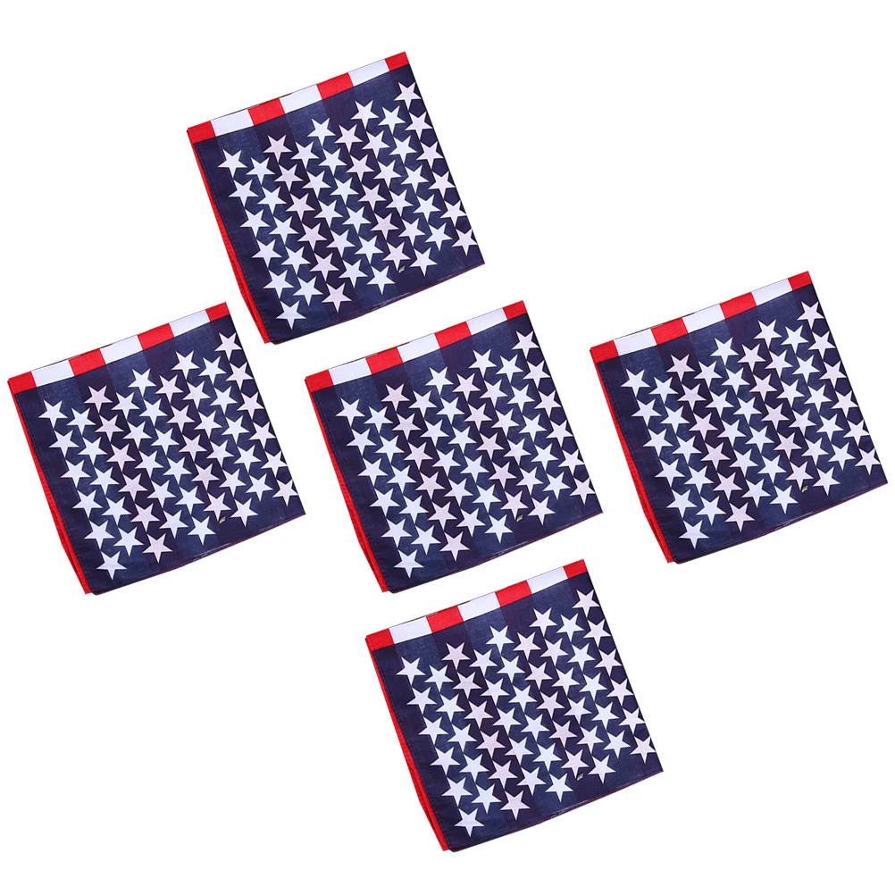 

5Pcs American Flag Headscarf Soft Comfortable Unisex DIY Headbands Bright Color Fashion Outdoor Hair Band Scarf