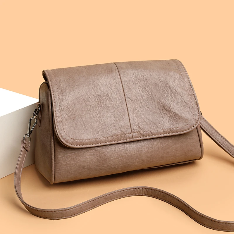 Bolsa Transversal de Couro Macio Feminina, Bolsa de Ombro Único para Axila, Novo Estilo 2026, Design Simples, Bolsa Casual