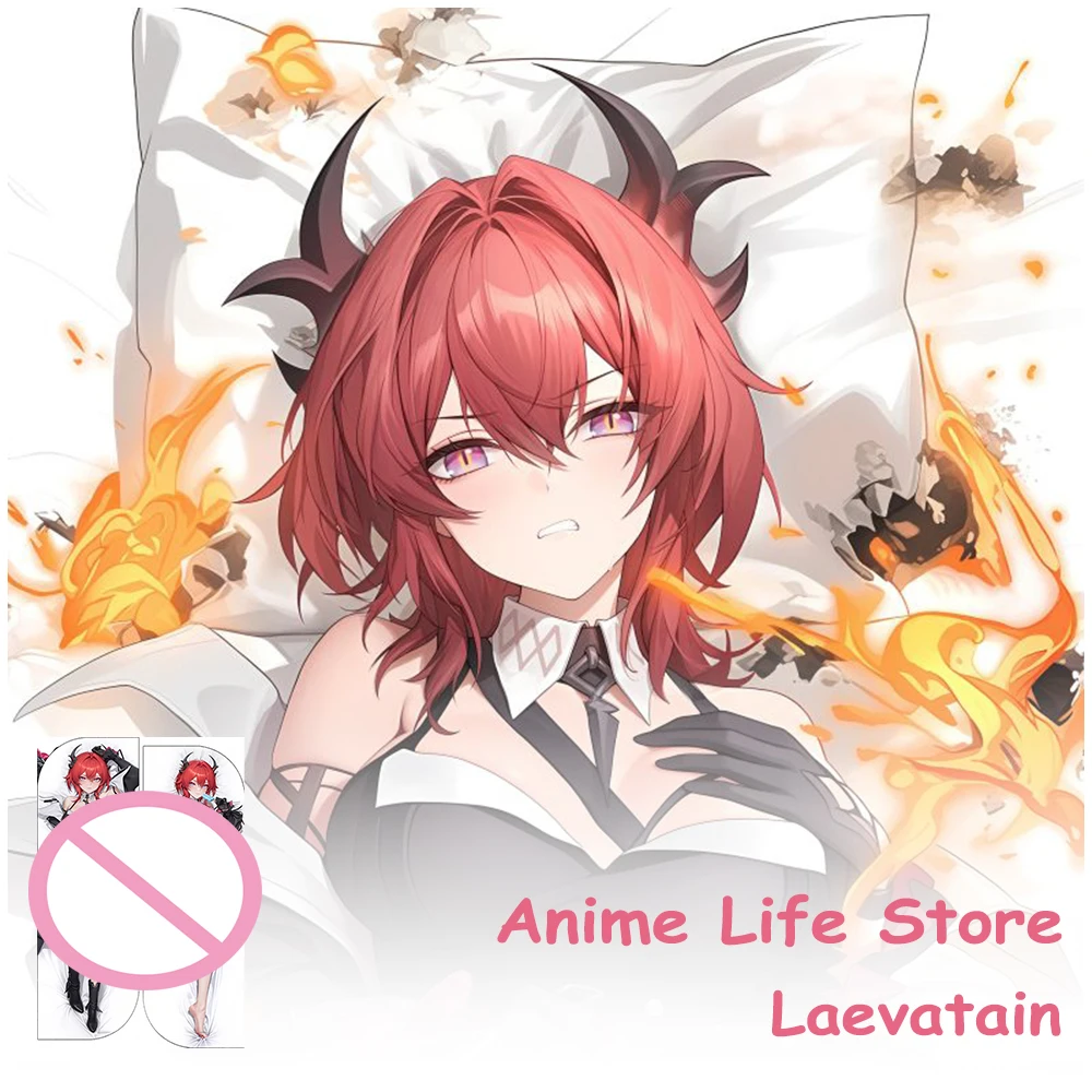 Anime Arknights Laevatain Long Pillowcase Dakimakura Hugging Body Cosplay Props Otaku Bedding Pillow Cushion Covers Decor Room