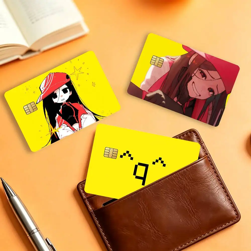 Yi Xi Singer Meat Girl Matte Card Stickers For Credit Cards Debit Cards And Transit Cards 4Pcs