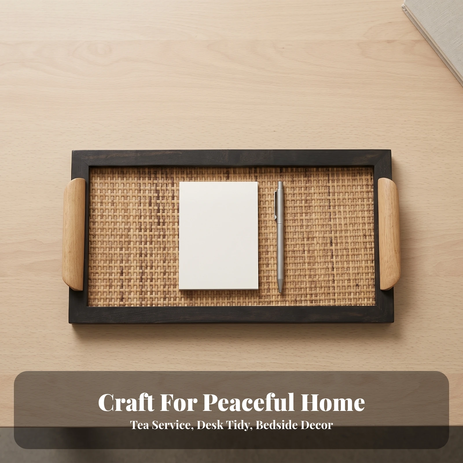 Woven Tray with Handles Slim R - Rattan Tray Handle review and price
