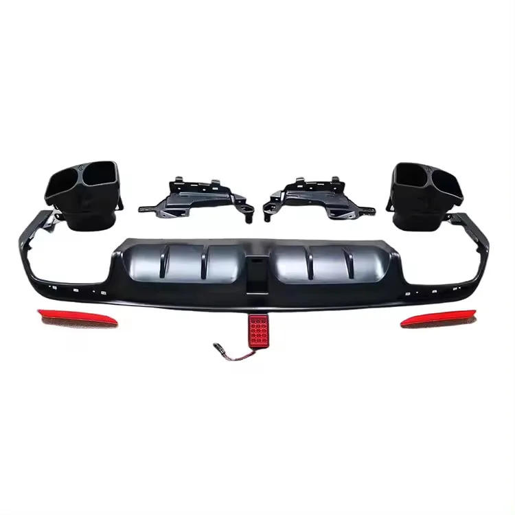 Suitable for Mercedes Benz S W222 modified Babos style rear lip four outlet tailpipe body kit Rear bumper spoiler 14-20