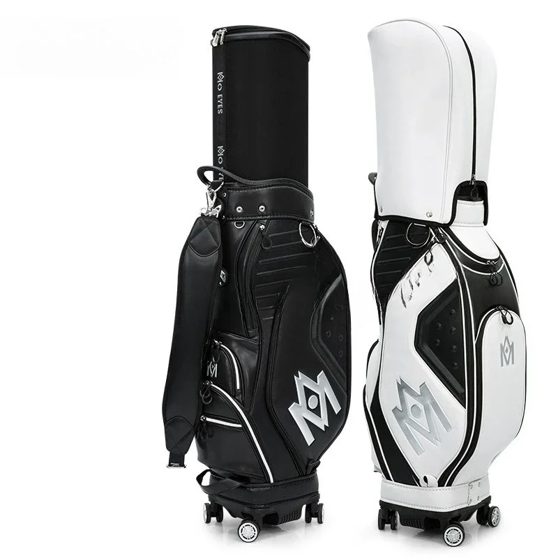 

Golf bag, men's telescopic standard bag, three-dimensional stamper, four-wheel flat push