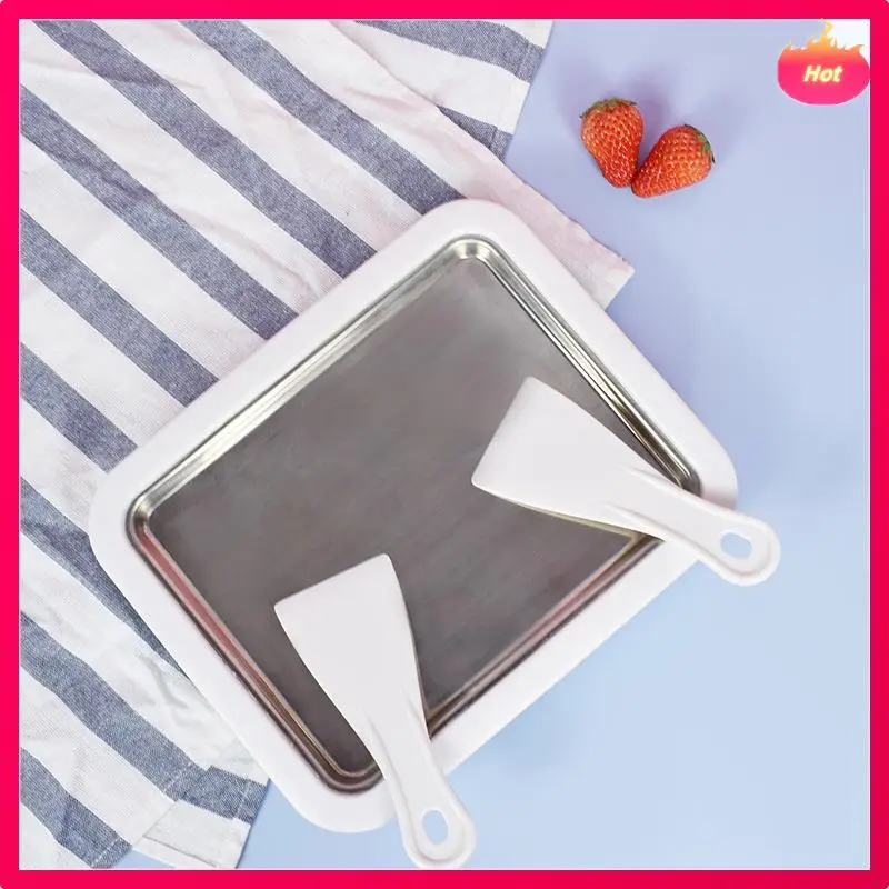 Ad-máquina de sorvete iogurte congelado pan mini máquina de iogurte frito rolado fabricante de sorvete com 2 espátulas fritar placa de gelo