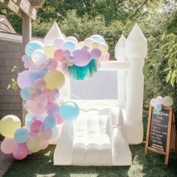 Casas de rebote blancas, castillos inflables para niños, decoraciones al aire libre de Halloween, Mini Castillo de salto inflable, fiesta de Carnaval