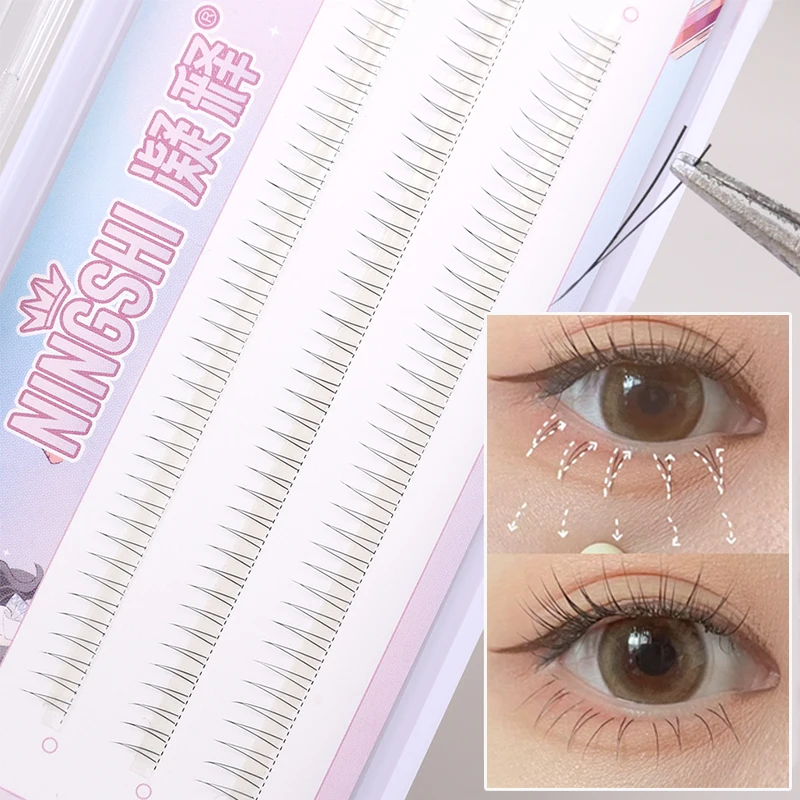 Lower Lashes V Shape Individual Lashes Bottom Lower Eyelashes Transparent Band Manga Korean Makeup Eyelashes Extensions Supplies