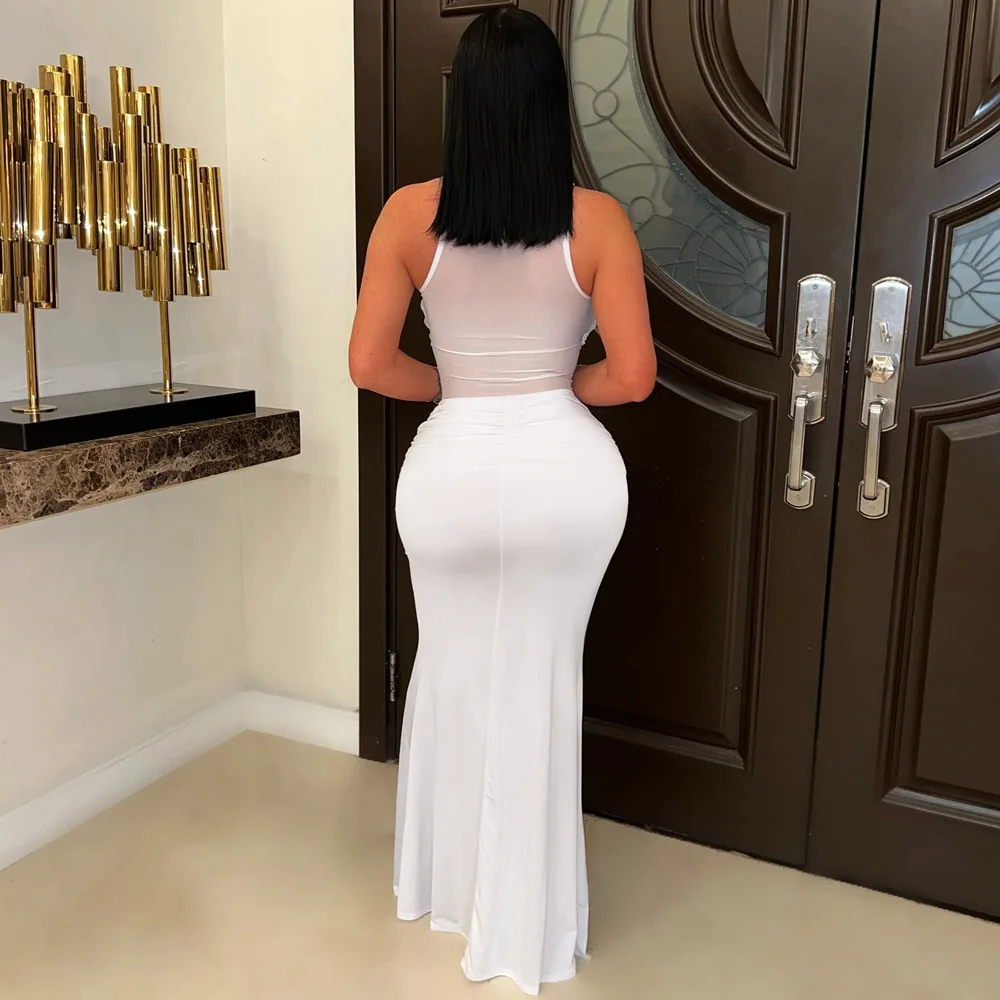 Durchsichtiges Partykleid, Abendclub, Ballkleider, 2025, Damen-Sommerkleidung, sexy, figurbetont, lange Kleider, elegantes schwarzes Kleid