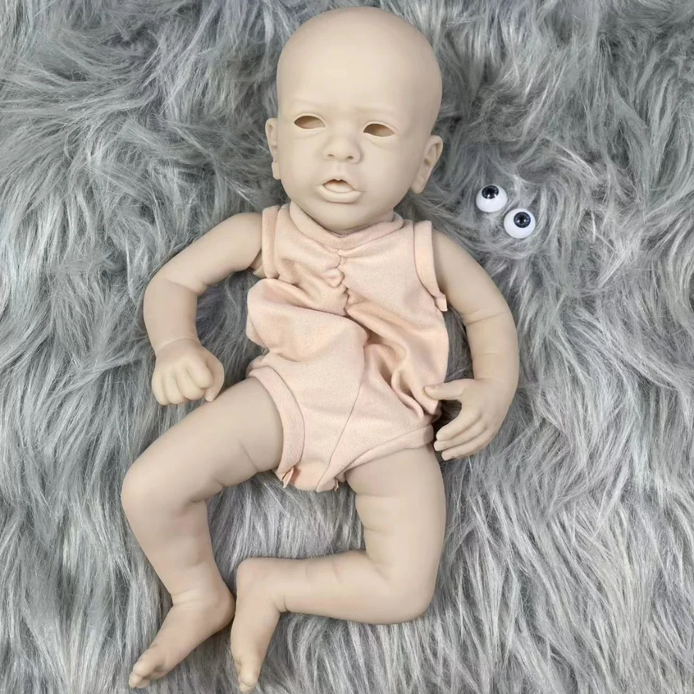 18-19 Zoll Vinyl wieder geborene Puppe Kit Aleyna lebensechte frische Farbe unvollendete unbemalte leere Puppe Kit mit Stoff Körper und Augen