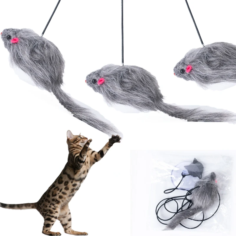 

Pet Cat Toy Retractable Hanging Door Type Funny Stick Cat Scratching Rope Lifting Plush Mouse Cat Interactive Toy Cat Accessorie