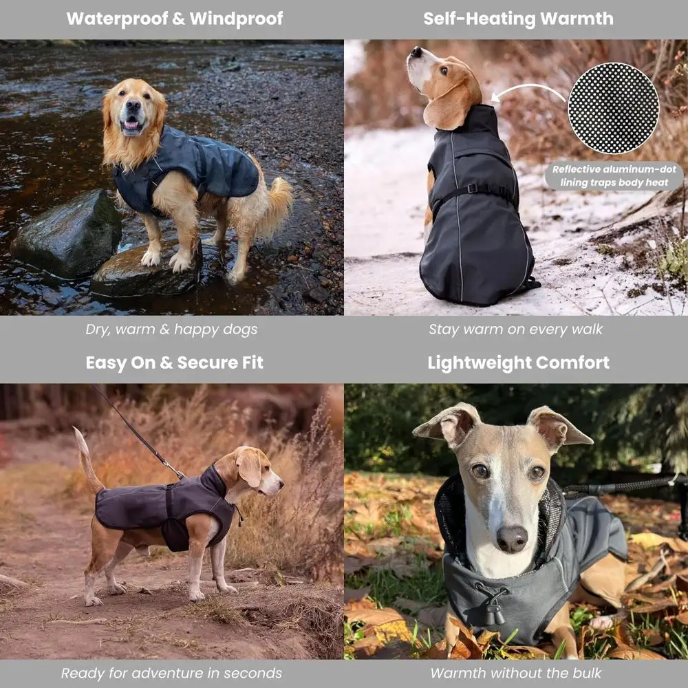 

Термоизолированный комбинезон для собак - водонепроницаемый, идеально подходит для собак малых и крупных пород - легкий, с удобной застежкой, безворсовая подкладка (3XL)