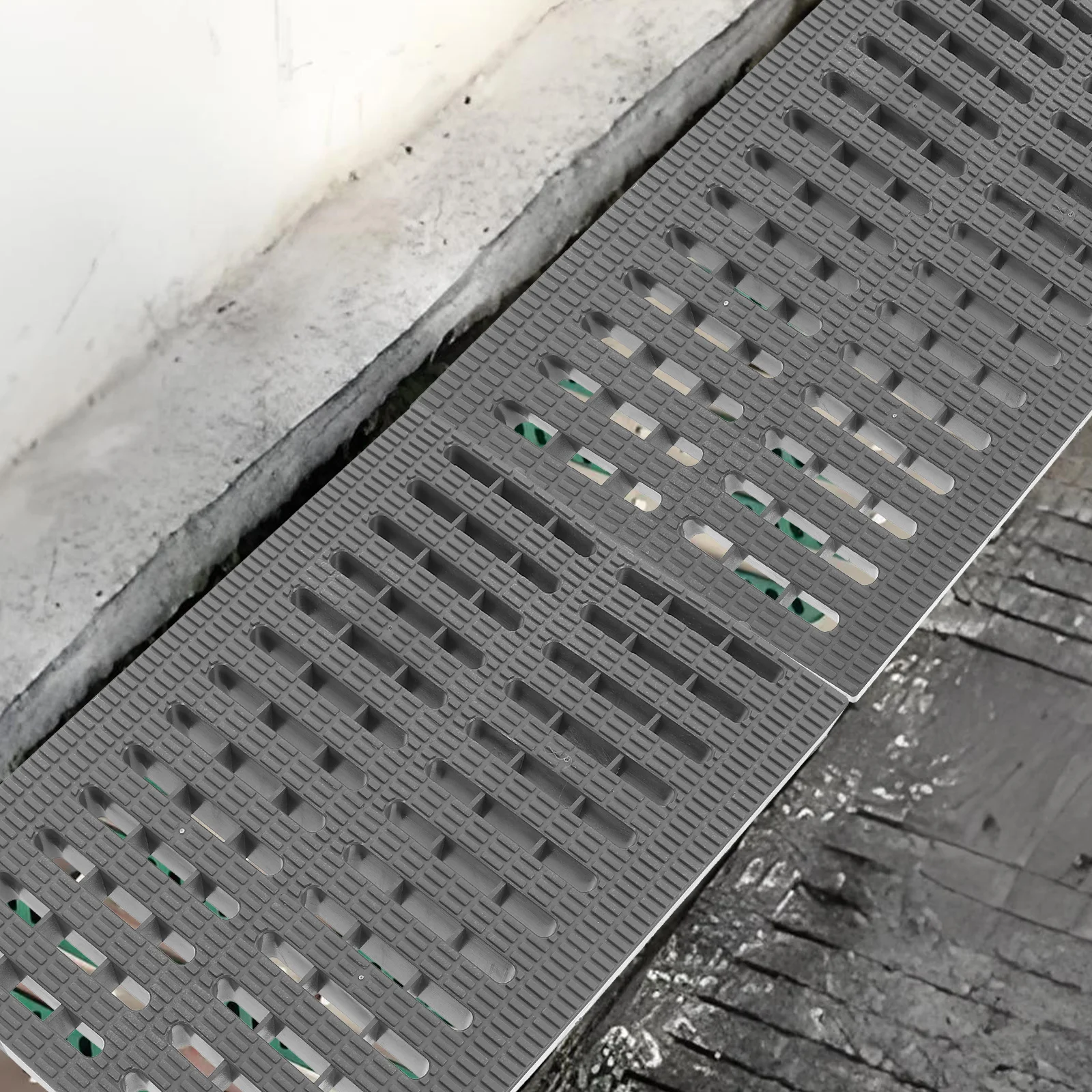 Heavy-Duty Plastic Trench Drain Cover for Outdoor Driveway Efficient Kitchen Greasy Environments Resistant Weather Conditions