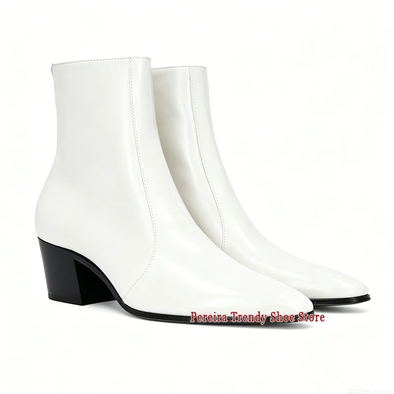 Botas Chelsea de Couro Estilo - Men'S Shoes Black And White avaliação e preço
