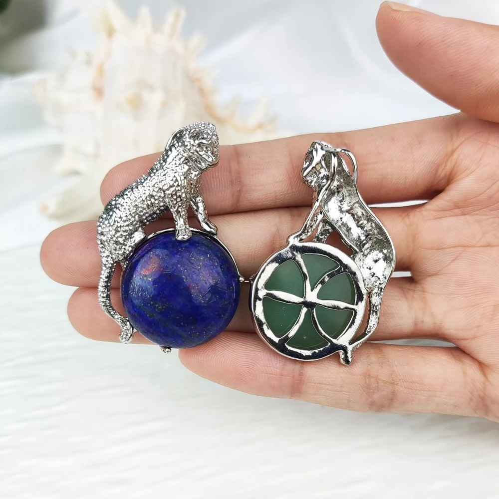 قلادة النمر ملك الحيوانات للرجال والنساء ، الحجر الطبيعي ، الجمشت ، أفنتورين أخضر ، قلادة Apal ، مجوهرات الحفلات ، الموضة