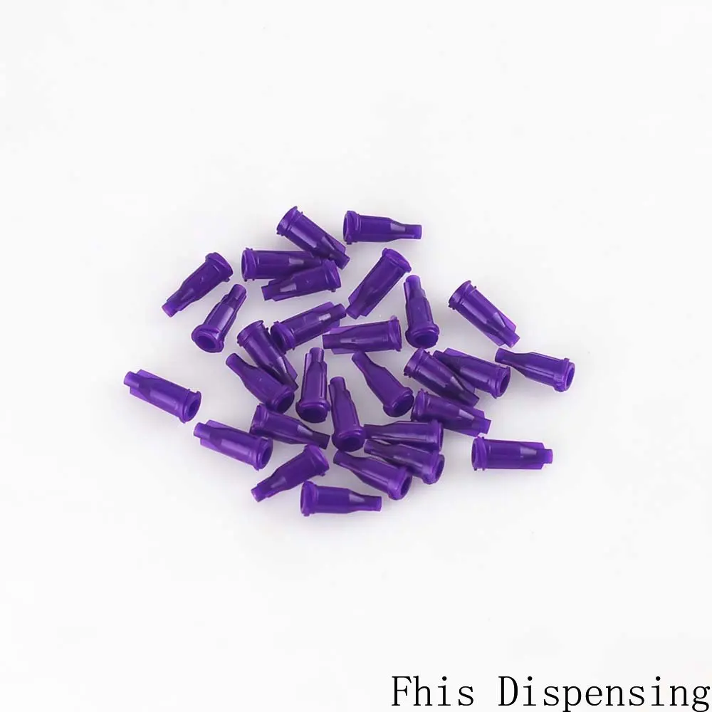 Pack of 1000 Glue Dispensing Syringe Tip Purple Cap Luer Lock