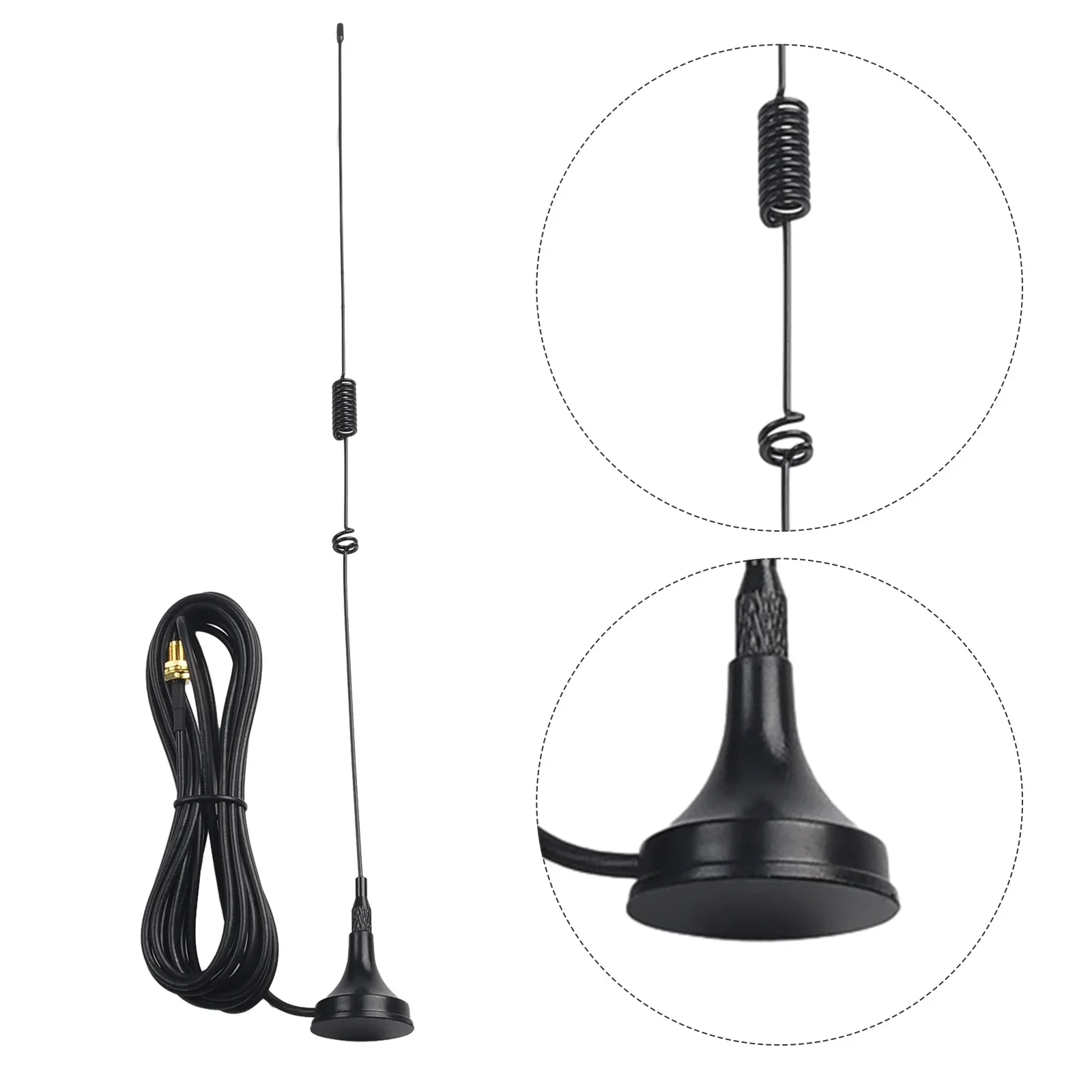 1pc RG-174 Line 300cm Car Roof Magnetic Antenna 144/433MHZ 9Dbi  SMA-Female Antenna Dual Band VHF/UHF Car Magnetic Antenna