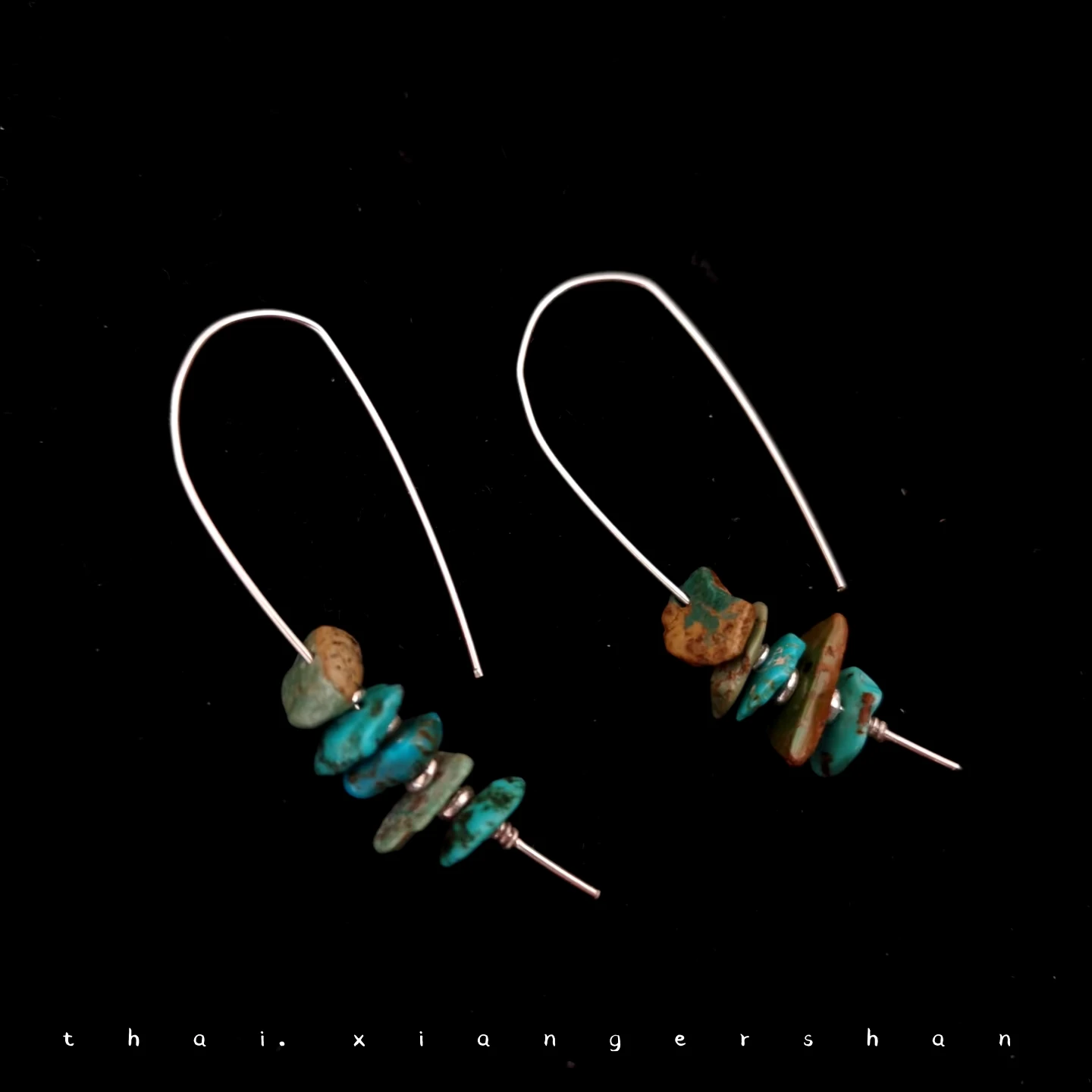 handmade-925-silver-earrings-with-original-mine-turquoise-ear-hooks-faionable-silver-jewelry-ear-decorations