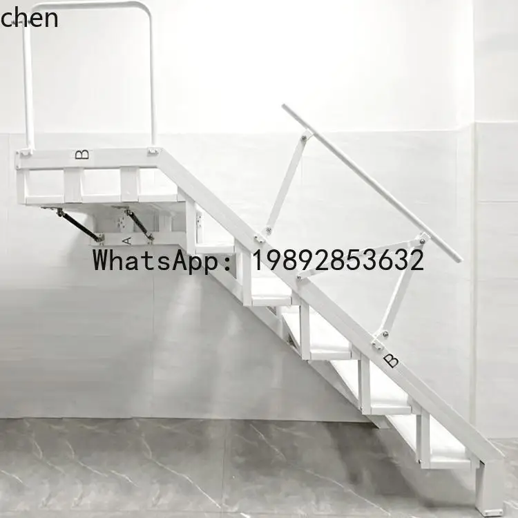 H1 Folding Stairs Against the Wall Pavilion Side Wall Step Ladder Small Apartment Escalator