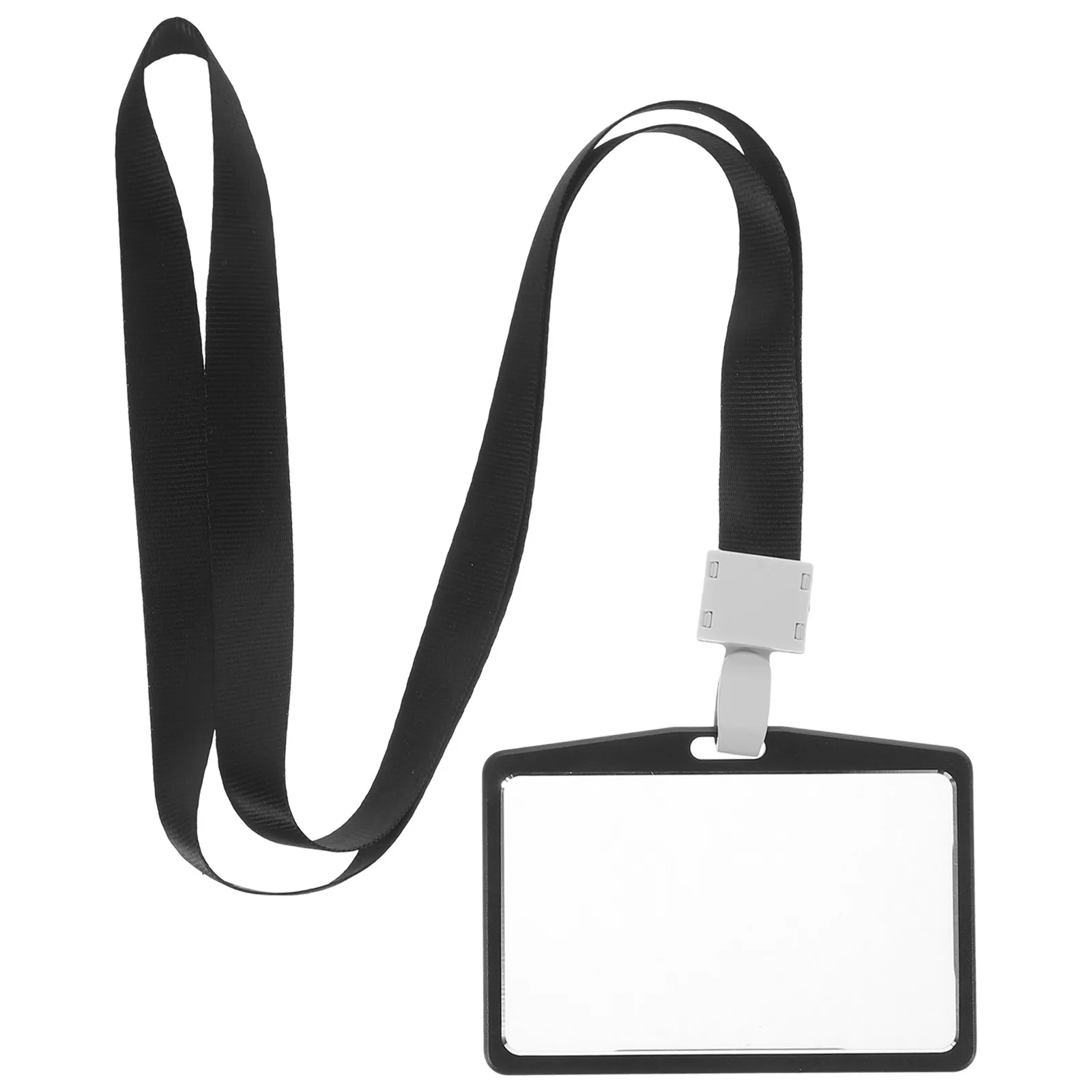 1Set Aluminum Alloy Id Card Holder Lanyard Badge Protector for School Work Multipurpose Portable Name Tag