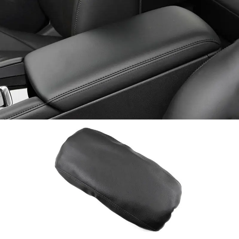 

Car Interior Center Console Lid Armrest Box Cover Protective Trim For Mazda 3 2019 2020 2021 Black Microfiber Leather