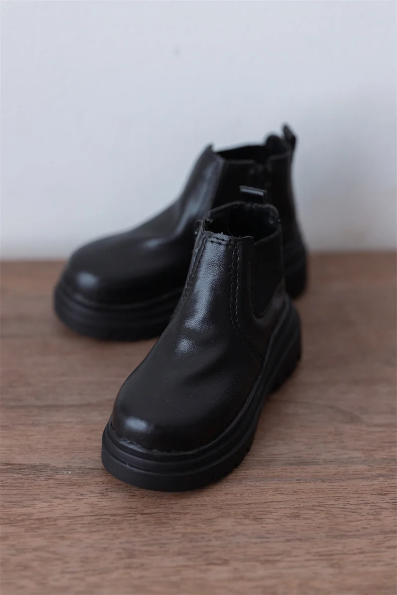 MSD 1/4 68cm Round Toe Thick Soft-soled Leather Ankle Boots Spot Inventory Black Unisex Toys Gift BJD Shoes BJD Doll Accessories