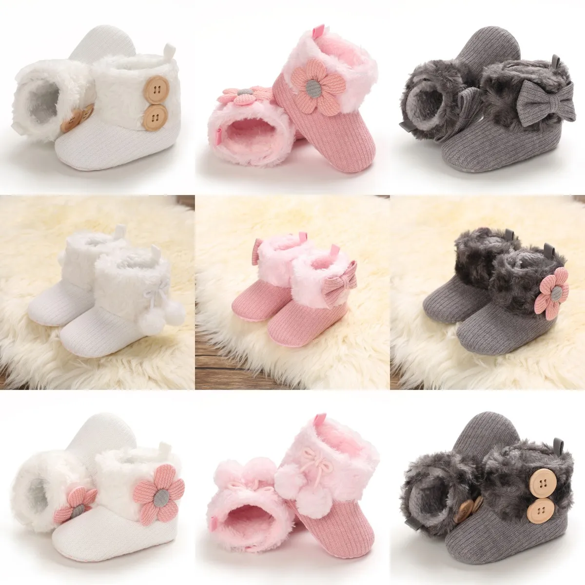 

Newborn Baby Socks Shoes Boy Girl Multicolour Toddler First Walkers Booties Cotton Comfort Soft Anti-slip Warm Infant Crib Shoes