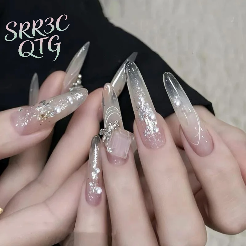 Hot Irregular Transparent Aurora Shell Slices Nail Charms White Imitation Pearl Beads Nail Sequins Flakes DIY Nail Decorations
