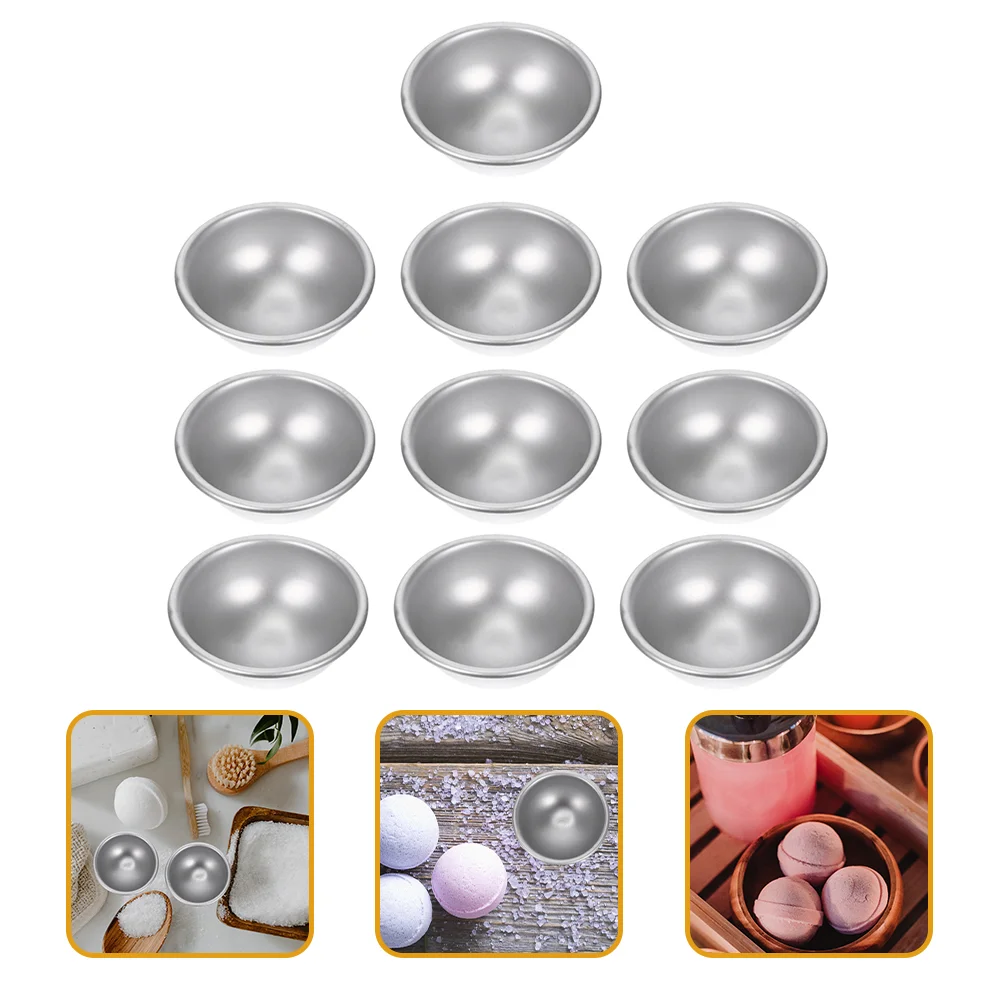 10 Pcs Bath Salt Mold DIY Molds Baking Crafting Handmade Ball Shower Soaps Cake Semicircular Moulds Semi-sphere for Home