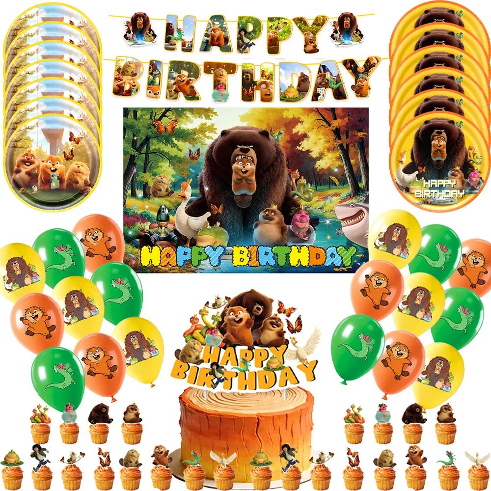 

Popular Movie Beaver Themed Birthday Party Decorations Party Tableware Sets Birthday Banners Balloons Kids Party Baby Shower