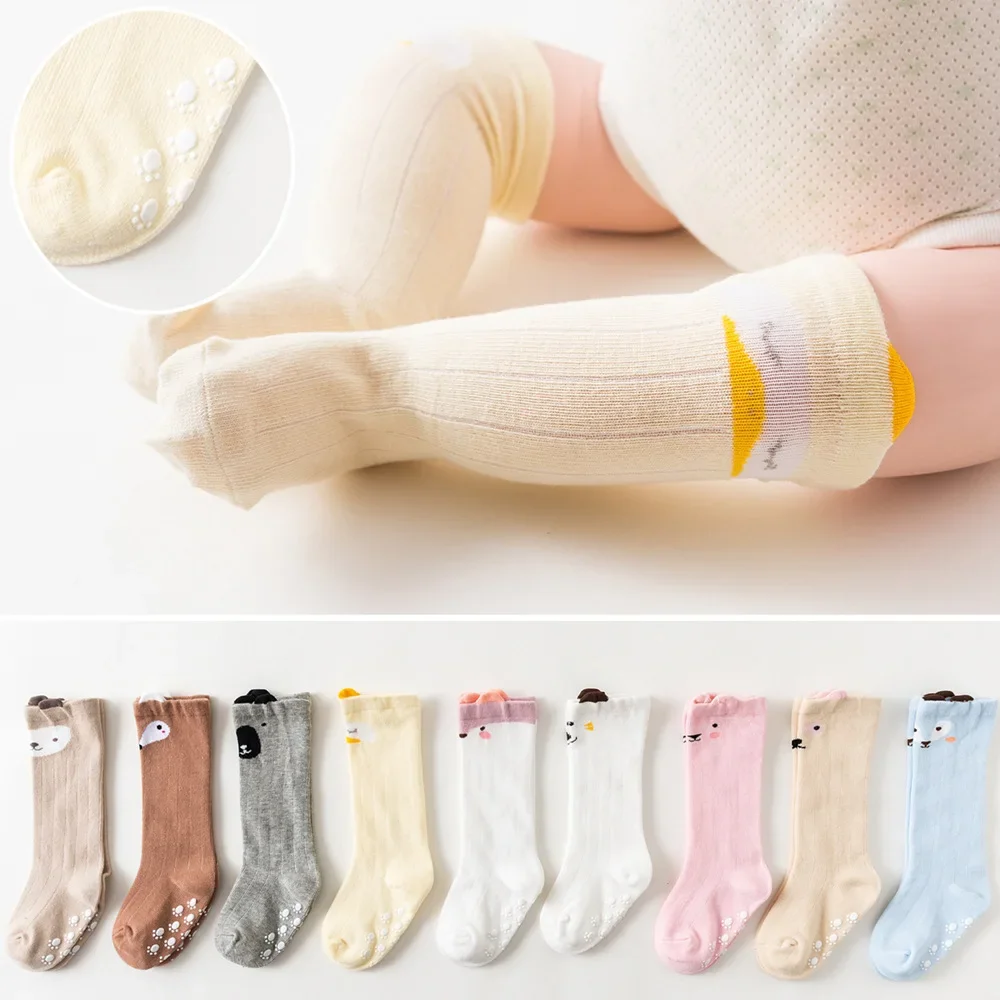 0-3Years Cotton Newborn Cartoon Baby Socks Autumn Winter Anti-slip Baby Socks Medium Long Tube Knee Socks