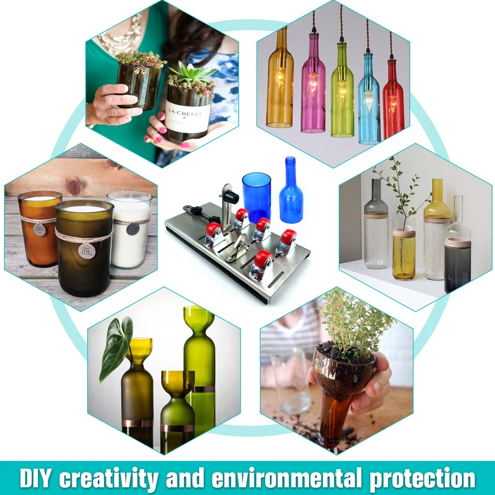 Cortador de botellas de vidrio DIY para máquina cortadora de botellas de vidrio de Metal para manualidades botellas de vino decoración del hogar corte de esculturas de vidrio