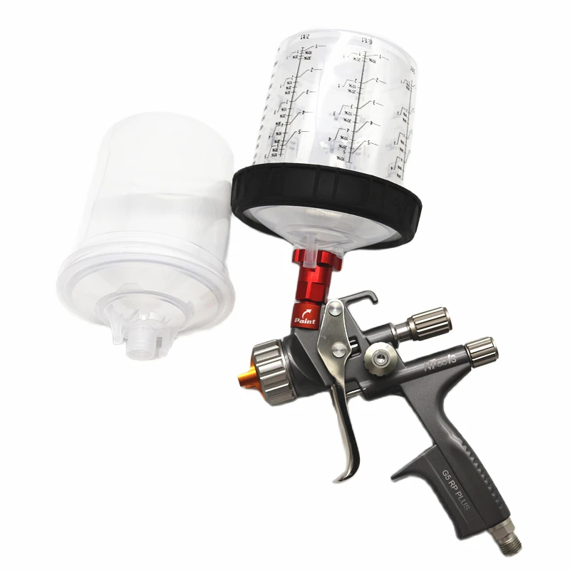 

G5 Plus Spray Gun With Adapter Mix Tank Air Spray Gun With Quick-Connect Wash-Free Tank Paint Mixing Cup Paint Sprayer
