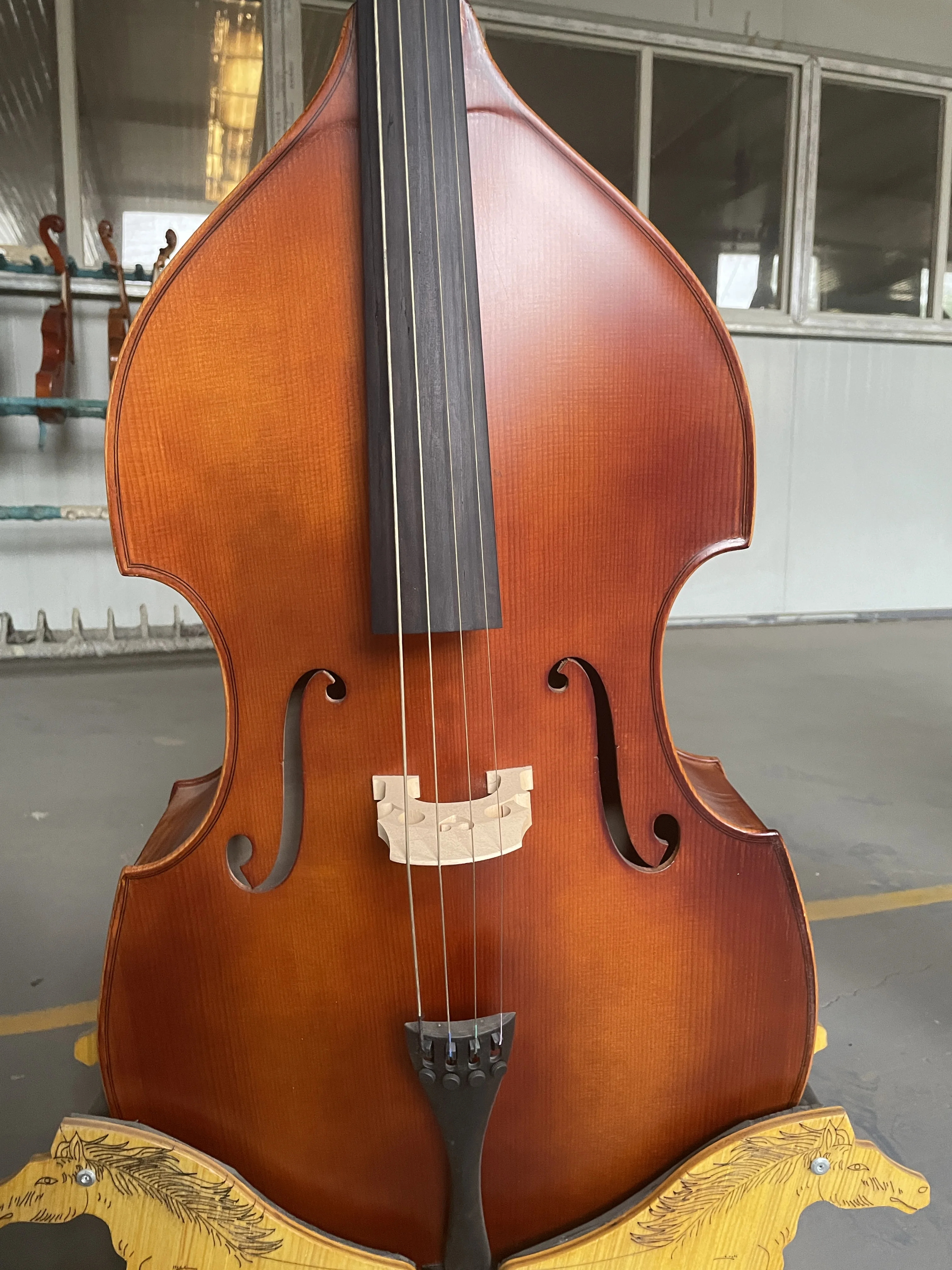 Rare bass shape all European wood, 100% handmade, beautiful patterns, solid wood, all accessories, all accessories