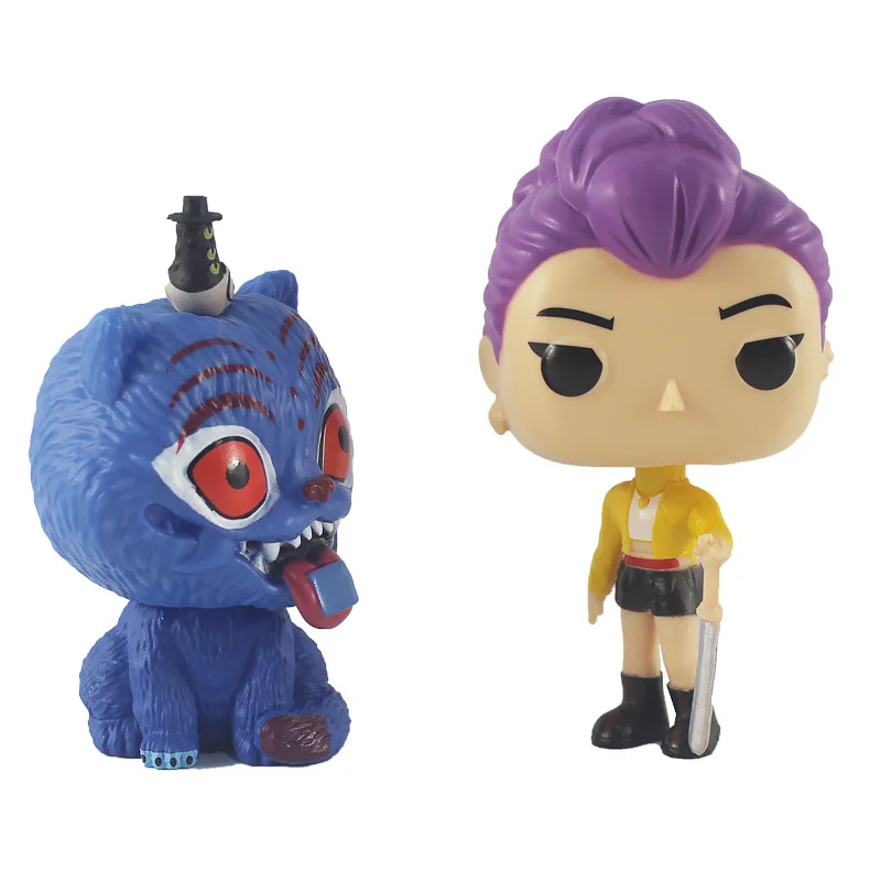 6 قطعة/المجموعة Kpopes شيطان الصيادين نموذج لجسم لعبة بولي كلوريد الفينيل الكرتون الألعاب الأجهزة الطرفية مكتب ديكور جمع أرقام لعبة مجسمة للطفل #4