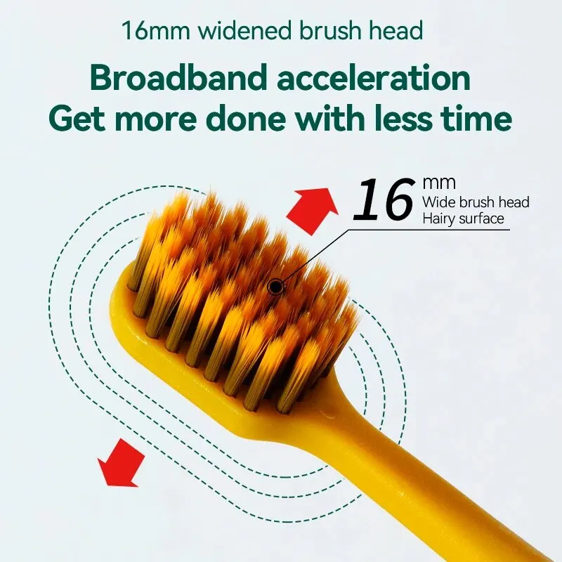 8PCS 4-color Wide Head Extra Soft Bristled Toothbrush, Adult Home Pack, Volcanic Carbon Brush Wire, Independent Packaging