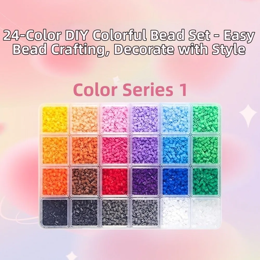 2.6mm Perler Hama Beads Kit Handmade Crafts Decor DIY Make Puzzle 3D Puzzle Beads 24Colors Premium Small Bean Melting Beads Kits