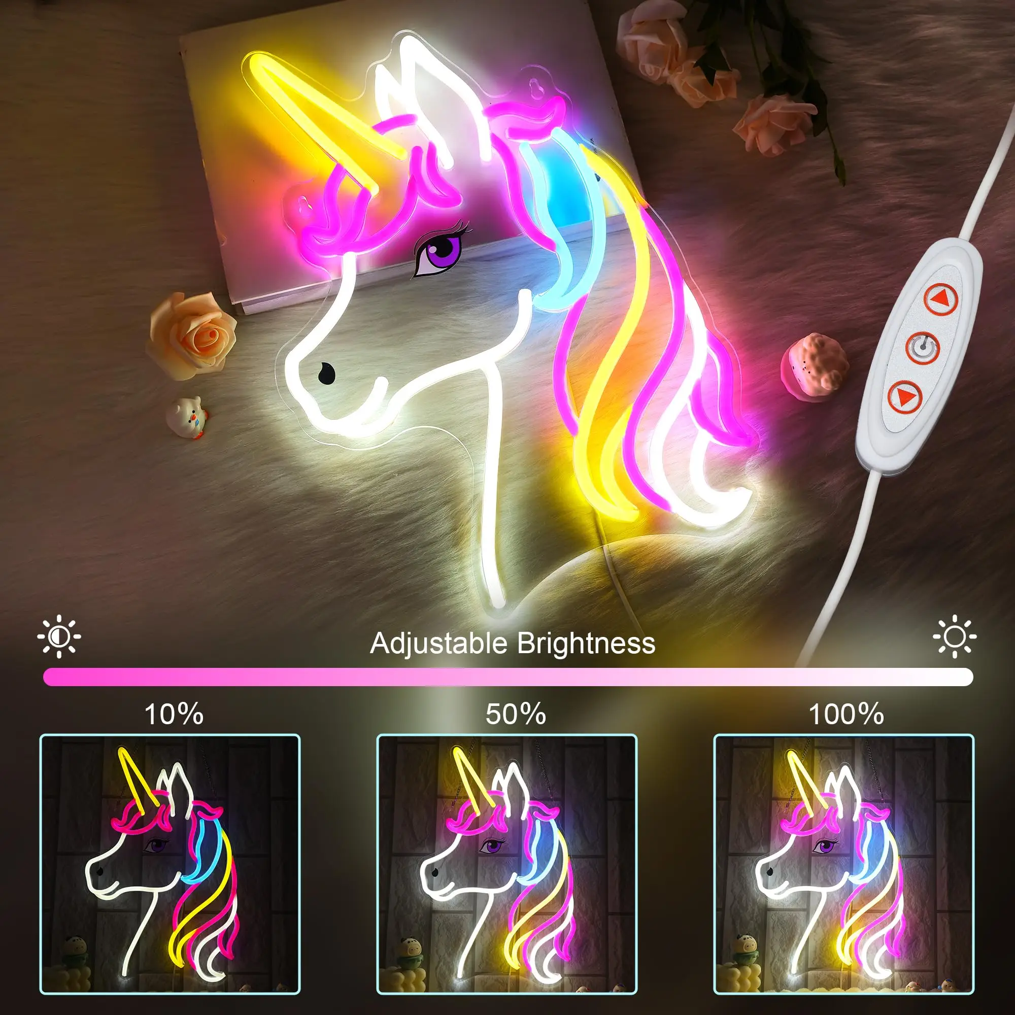 Personalized LED Neon Custom Neon Sign USB Multi Font Color Selection Can Be Used For Childrens Birthday Gift Bedroom Decoration